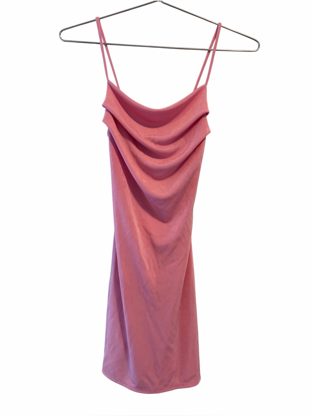 21 Saints Dusty Pink Backless Cowl Neck Mini Dress